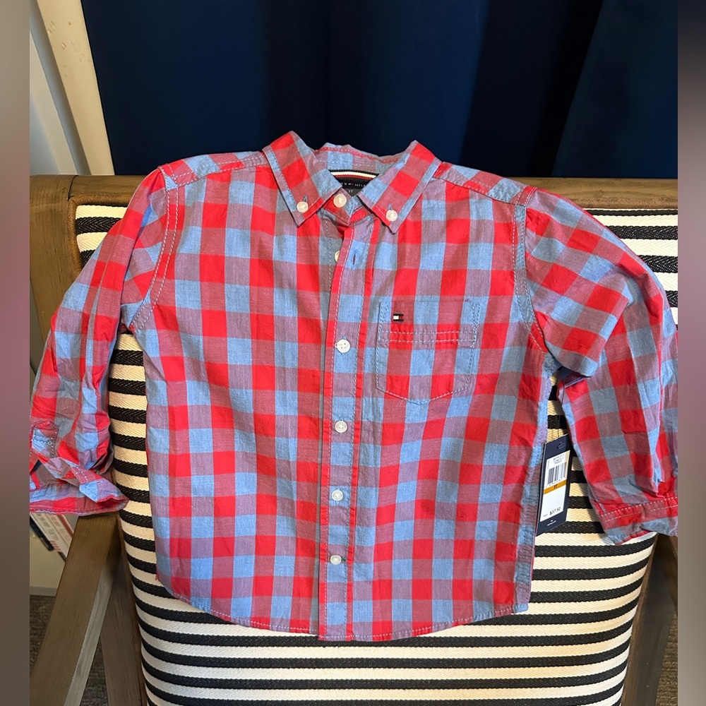 Tommy Hilfiger Boys 3T Blue and Red Check Shirt
